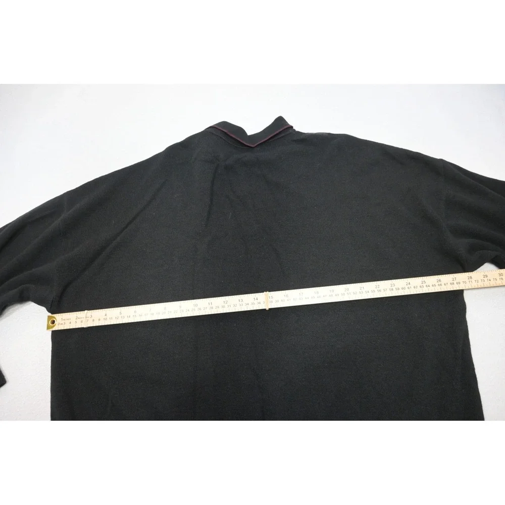 Florence Tricot Polo Sweater Mens XXL Black Argyle‎ Wool Blend Italy Excellent